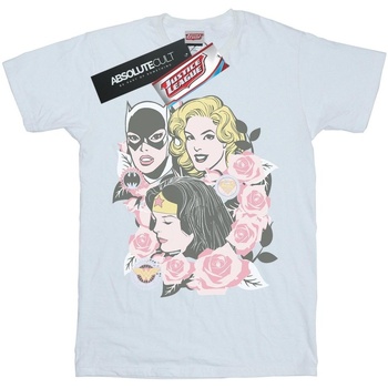 Abbigliamento Uomo T-shirts a maniche lunghe Dc Comics Super Powers Floral Frame Bianco