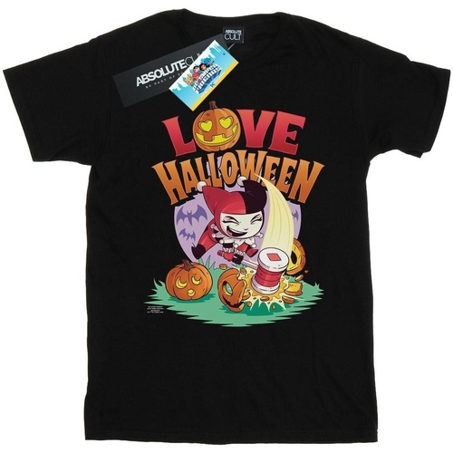 Abbigliamento Donna T-shirts a maniche lunghe Dc Comics Super Friends Harley Quinn Love Halloween Nero