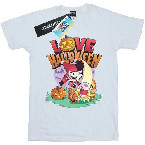 Abbigliamento Donna T-shirts a maniche lunghe Dc Comics Super Friends Harley Quinn Love Halloween Bianco