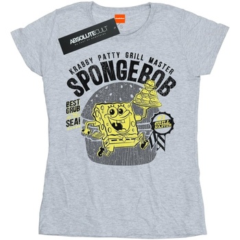 Abbigliamento Donna T-shirts a maniche lunghe Spongebob Squarepants Krabby Patty Grigio