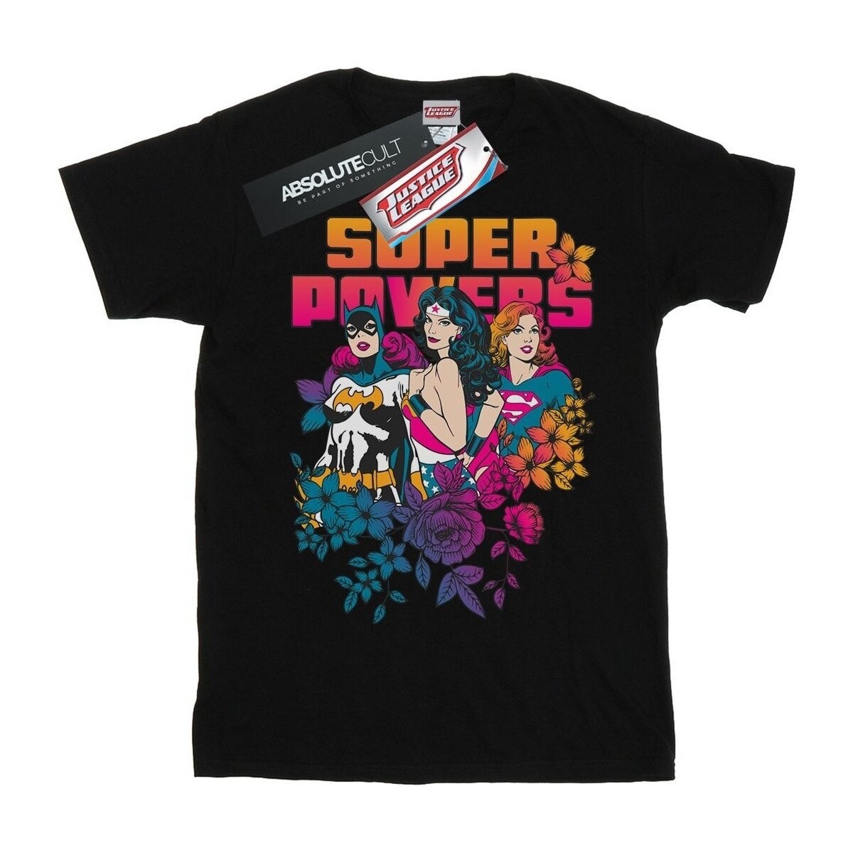Abbigliamento Uomo T-shirts a maniche lunghe Dc Comics Super Powers Neon Floral Nero