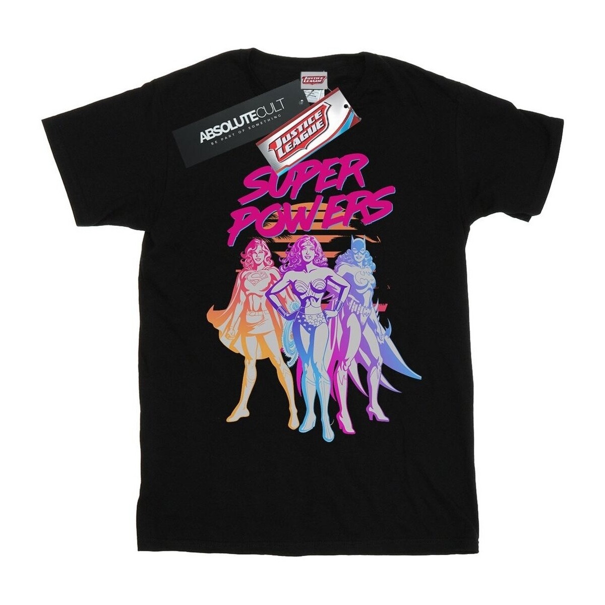 Abbigliamento Uomo T-shirts a maniche lunghe Dc Comics Super Powers Neon Tropics Nero