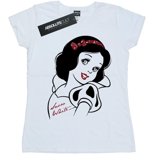 Abbigliamento Donna T-shirts a maniche lunghe Disney Snow White Glitter Bianco
