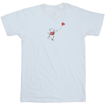 Abbigliamento Bambina T-shirts a maniche lunghe Disney Winnie The Pooh Balloon Bianco