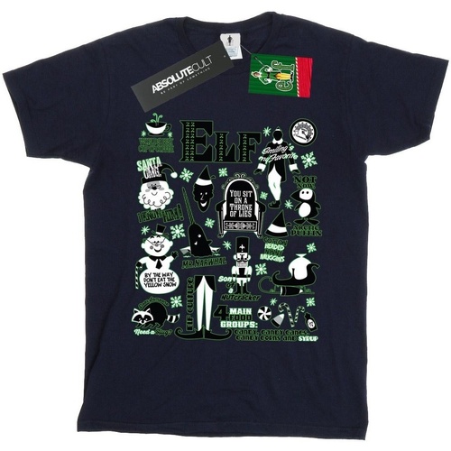 Abbigliamento Bambino T-shirt maniche corte Elf Infographic Poster Blu