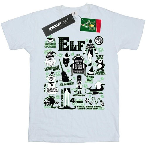 Abbigliamento Bambino T-shirt maniche corte Elf Infographic Poster Bianco