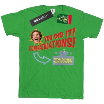 Abbigliamento Bambino T-shirt maniche corte Elf World's Best Coffee Verde
