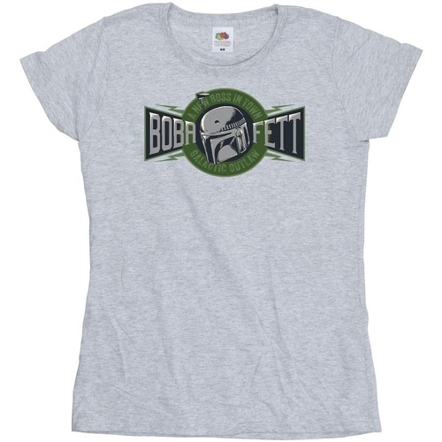 Abbigliamento Donna T-shirts a maniche lunghe Star Wars: The Book Of Boba Fett New Outlaw Boss Grigio