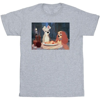 Abbigliamento Uomo T-shirts a maniche lunghe Disney Lady And The Tramp Spaghetti Photo Grigio