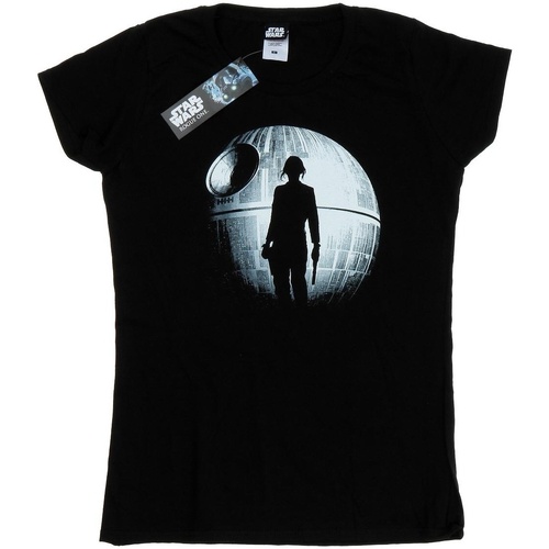 Abbigliamento Donna T-shirts a maniche lunghe Disney Rogue One Death Star Jyn Silhouette Nero