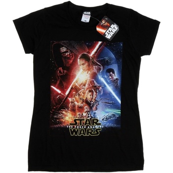 Abbigliamento Donna T-shirts a maniche lunghe Disney Force Awakens Poster Nero