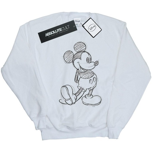 Abbigliamento Donna Felpe Disney Mickey Mouse Sketch Kick Bianco