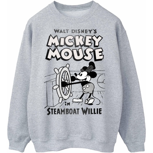 Abbigliamento Donna Felpe Disney Mickey Mouse Steamboat Willie Grigio