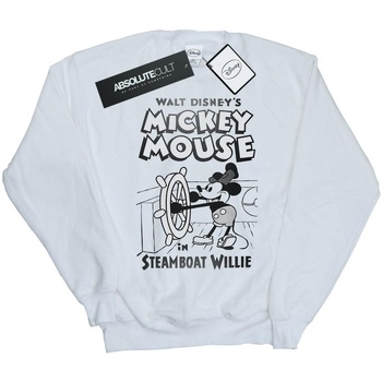 Abbigliamento Donna Felpe Disney Mickey Mouse Steamboat Willie Bianco