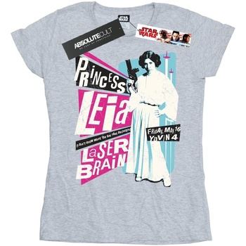 Abbigliamento Donna T-shirts a maniche lunghe Disney Princess Leia Rock Poster Grigio