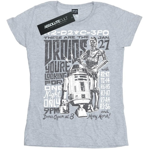 Abbigliamento Donna T-shirts a maniche lunghe Disney R2-D2 And C-3PO Rock Poster Grigio