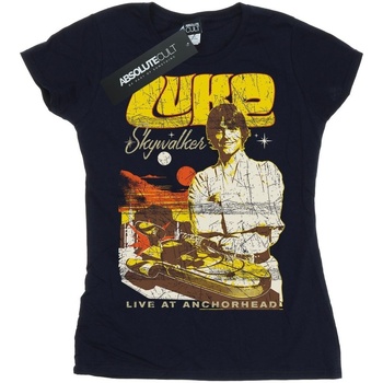 Abbigliamento Donna T-shirts a maniche lunghe Disney Luke Skywalker Rock Poster Blu