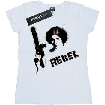 Abbigliamento Donna T-shirts a maniche lunghe Disney Princess Leia Rebel Bianco