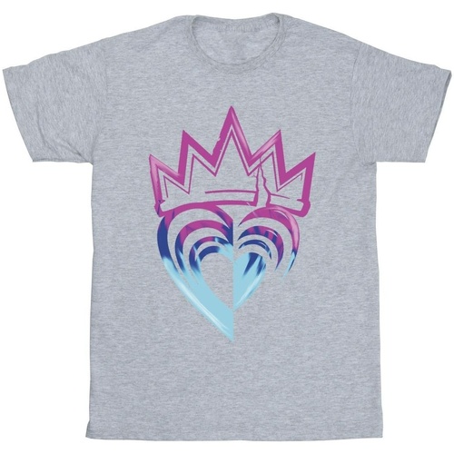 Abbigliamento Bambina T-shirts a maniche lunghe Disney Descendants Pink Crown Grigio