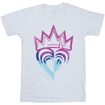 Abbigliamento Bambina T-shirts a maniche lunghe Disney Descendants Pink Crown Bianco