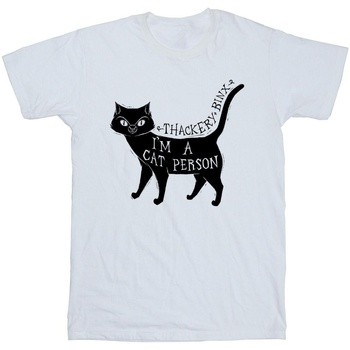 Abbigliamento Bambina T-shirts a maniche lunghe Disney Hocus Pocus A Cat Person Bianco