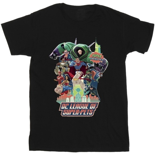 Abbigliamento Bambina T-shirts a maniche lunghe Dc Comics DC League Of Super-Pets Super Powered Pack Nero