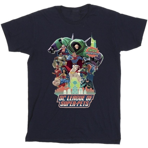 Abbigliamento Bambina T-shirts a maniche lunghe Dc Comics DC League Of Super-Pets Super Powered Pack Blu