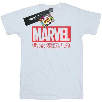 Abbigliamento Donna T-shirts a maniche lunghe Marvel Logo Wash Care Bianco