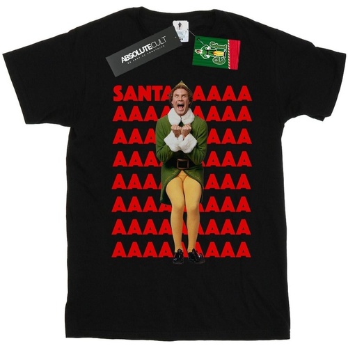 Abbigliamento Bambina T-shirts a maniche lunghe Elf Buddy Santa Scream Nero