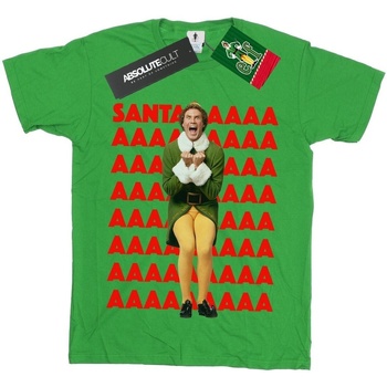 Abbigliamento Bambina T-shirts a maniche lunghe Elf Buddy Santa Scream Verde