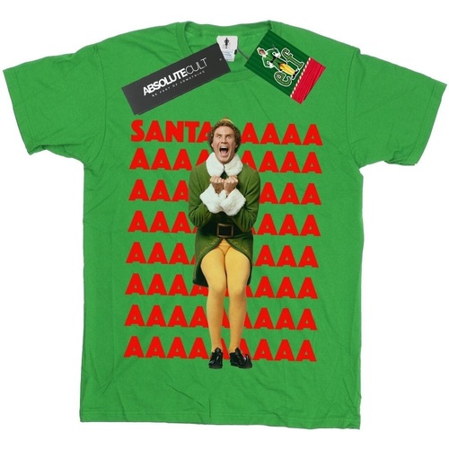 Abbigliamento Bambina T-shirts a maniche lunghe Elf Buddy Santa Scream Verde