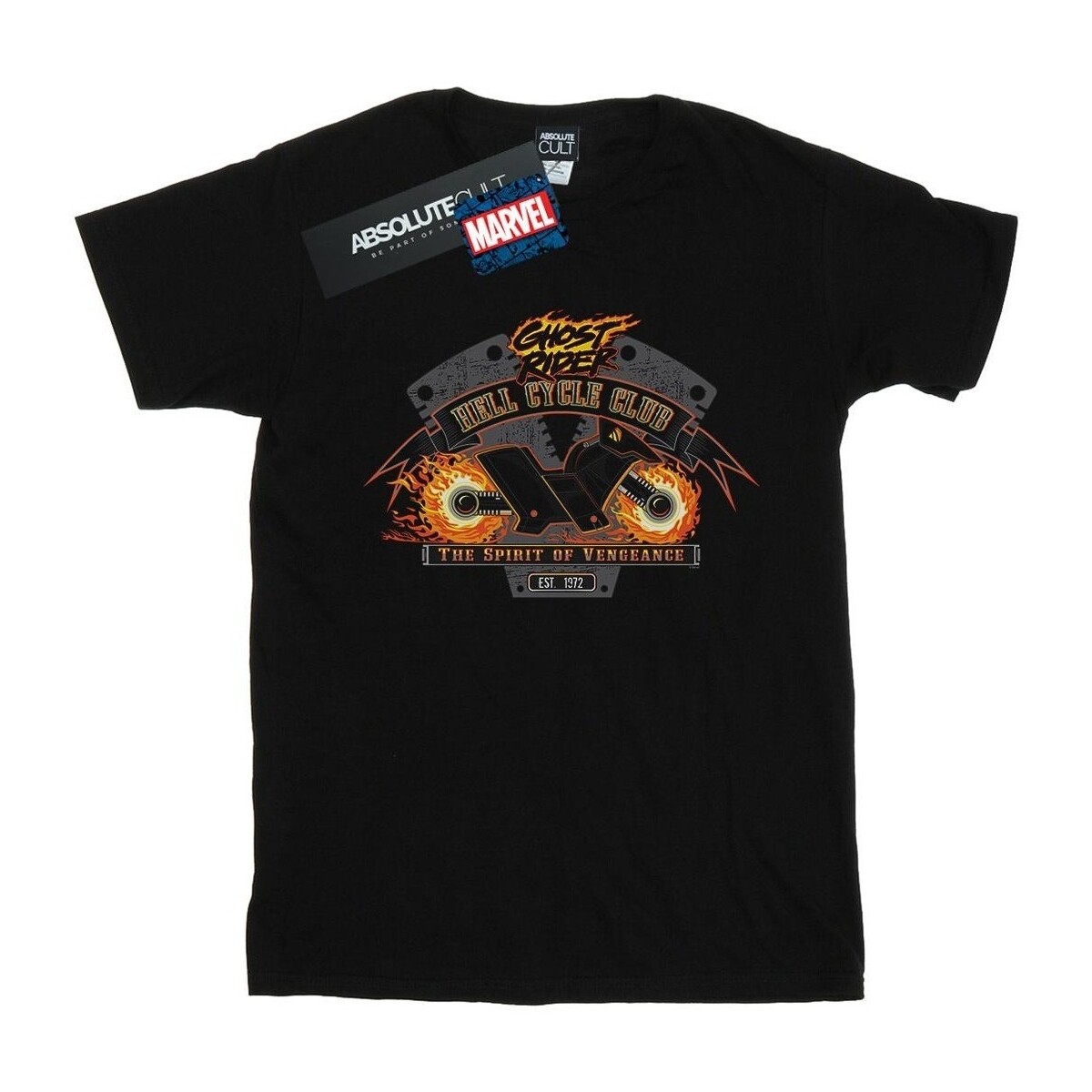 Abbigliamento Donna T-shirts a maniche lunghe Marvel Ghost Rider Hell Cycle Club Nero