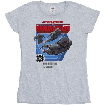 Abbigliamento Donna T-shirts a maniche lunghe Disney The Mandalorian Empire Is Back Grigio