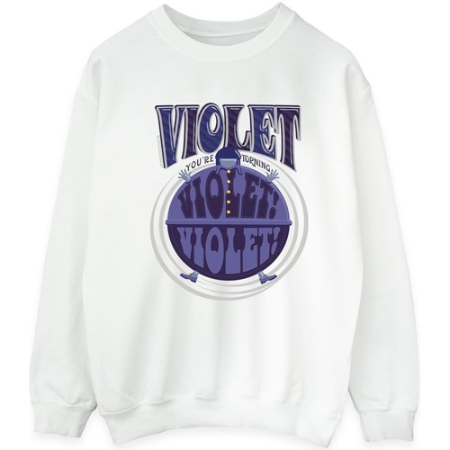 Abbigliamento Uomo Felpe Willy Wonka Violet Turning Violet Bianco