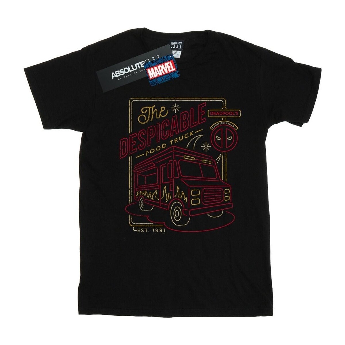 Abbigliamento Donna T-shirts a maniche lunghe Marvel Deadpool The Despicable Food Truck Nero