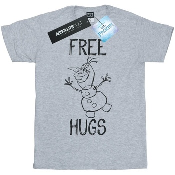 Abbigliamento Bambina T-shirts a maniche lunghe Disney Frozen Olaf Free Hugs Grigio