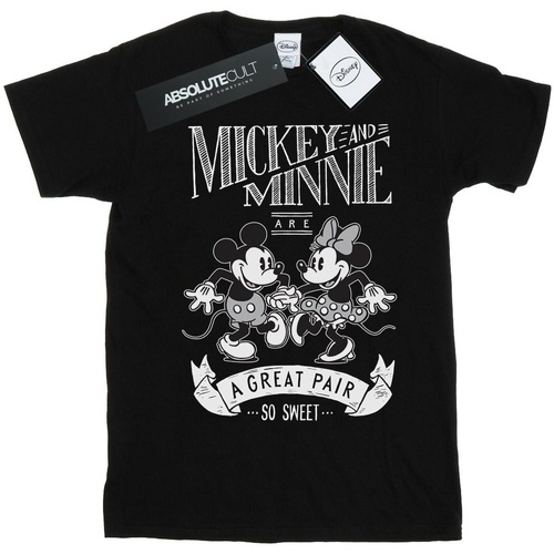 Abbigliamento Donna T-shirts a maniche lunghe Disney Mickey And Minnie Mouse Great Pair Nero