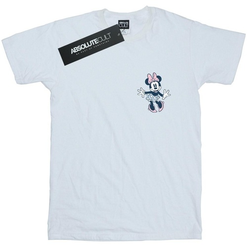 Abbigliamento Donna T-shirts a maniche lunghe Disney Minnie Mouse Dancing Chest Bianco
