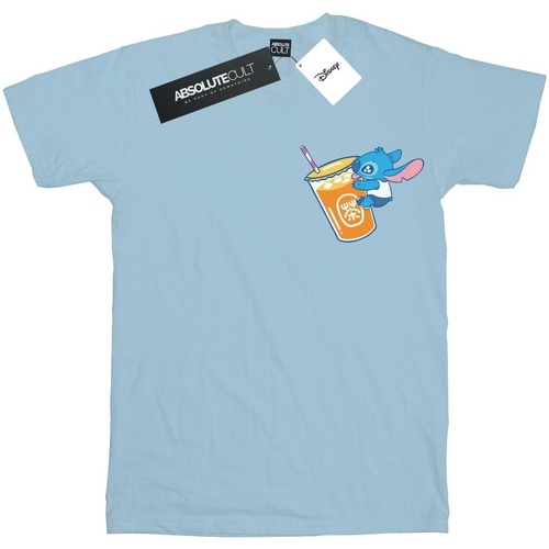 Abbigliamento Bambina T-shirts a maniche lunghe Disney Lilo And Stitch Drink Blu