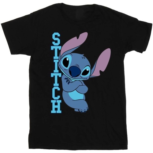 Abbigliamento Bambina T-shirts a maniche lunghe Disney Lilo And Stitch Posing Nero