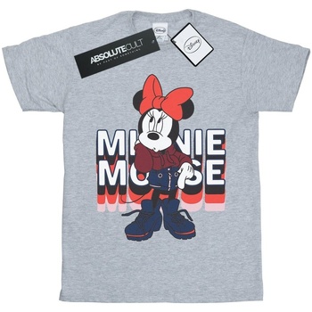 Abbigliamento Donna T-shirts a maniche lunghe Disney Minnie Mouse In Hoodie Grigio