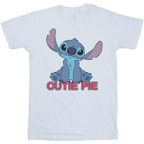 Abbigliamento Bambina T-shirts a maniche lunghe Disney Lilo And Stitch Stitch Cutie Pie Bianco