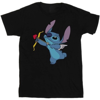 Abbigliamento Bambina T-shirts a maniche lunghe Disney Lilo And Stitch Stitch Cupid Valentines Nero