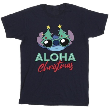 Abbigliamento Bambina T-shirts a maniche lunghe Disney Lilo And Stitch Christmas Tree Shades Blu
