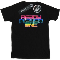 Abbigliamento Bambino T-shirt & Polo Ready Player One Rainbow Logo Nero