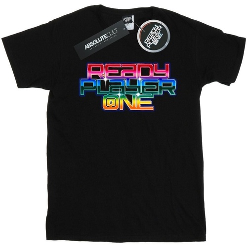 Abbigliamento Bambino T-shirt maniche corte Ready Player One Rainbow Logo Nero