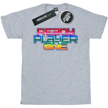 Abbigliamento Bambino T-shirt maniche corte Ready Player One Rainbow Logo Grigio