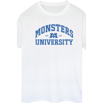 Abbigliamento Donna T-shirts a maniche lunghe Disney Monsters University Logo Bianco