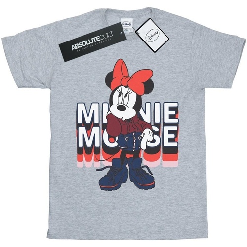 Abbigliamento Bambina T-shirts a maniche lunghe Disney Minnie Mouse In Hoodie Grigio