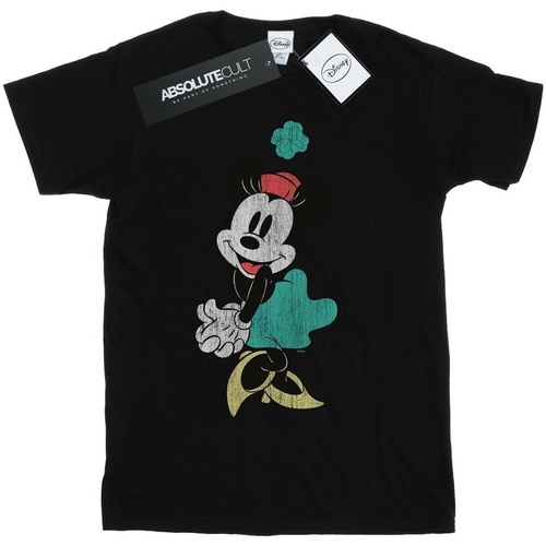 Abbigliamento Bambina T-shirts a maniche lunghe Disney Minnie Mouse Shamrock Hat Nero
